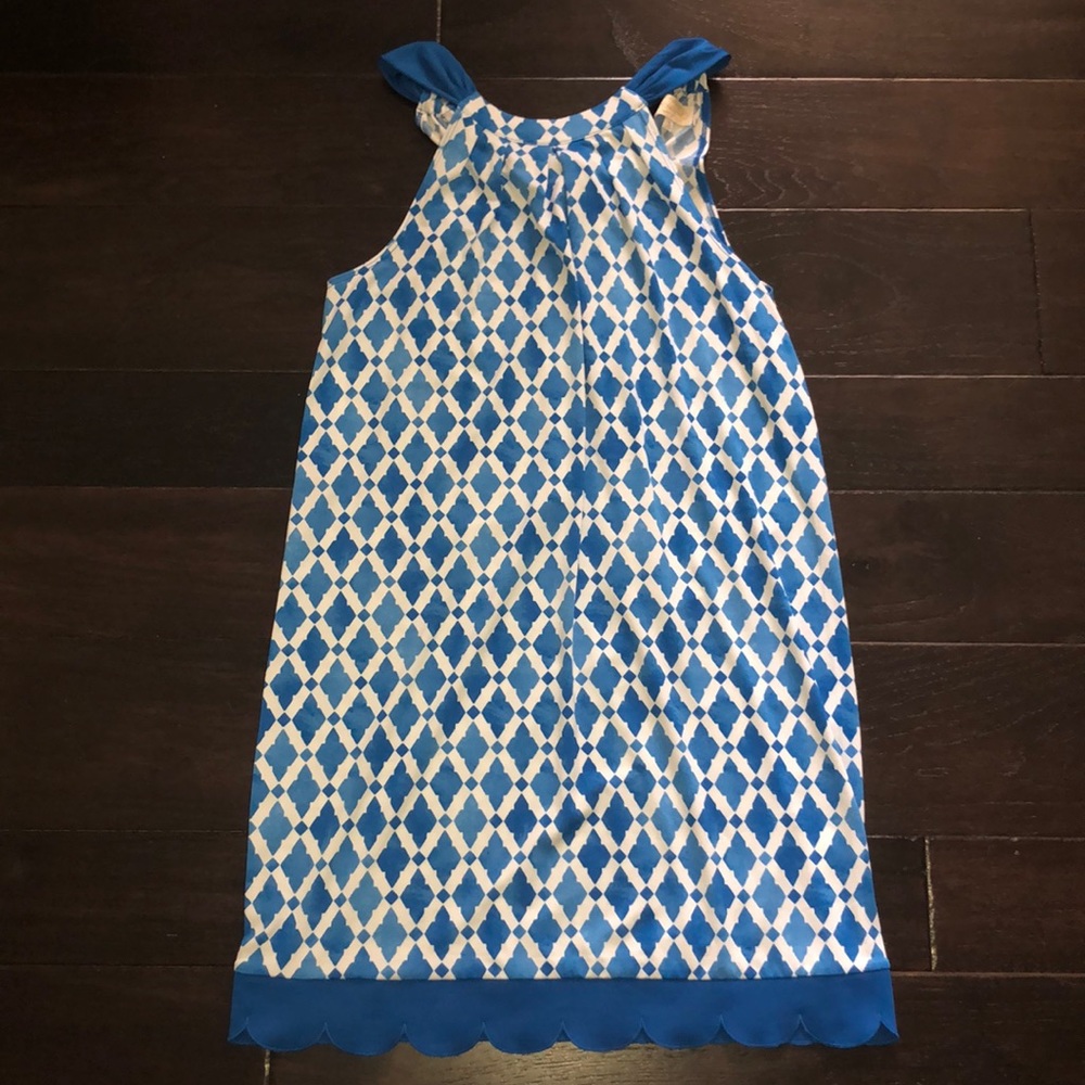 NEVER WORN blue/white dress with scalloped bottom
